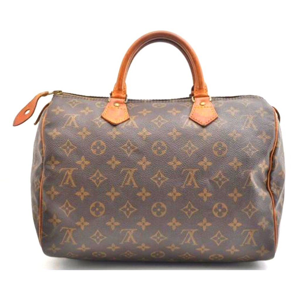 SALE! Vintage Louis Vuitton Speedy 30 Monogram Logo Satchel Bag Brown FREE Liner - Picture 3 of 16